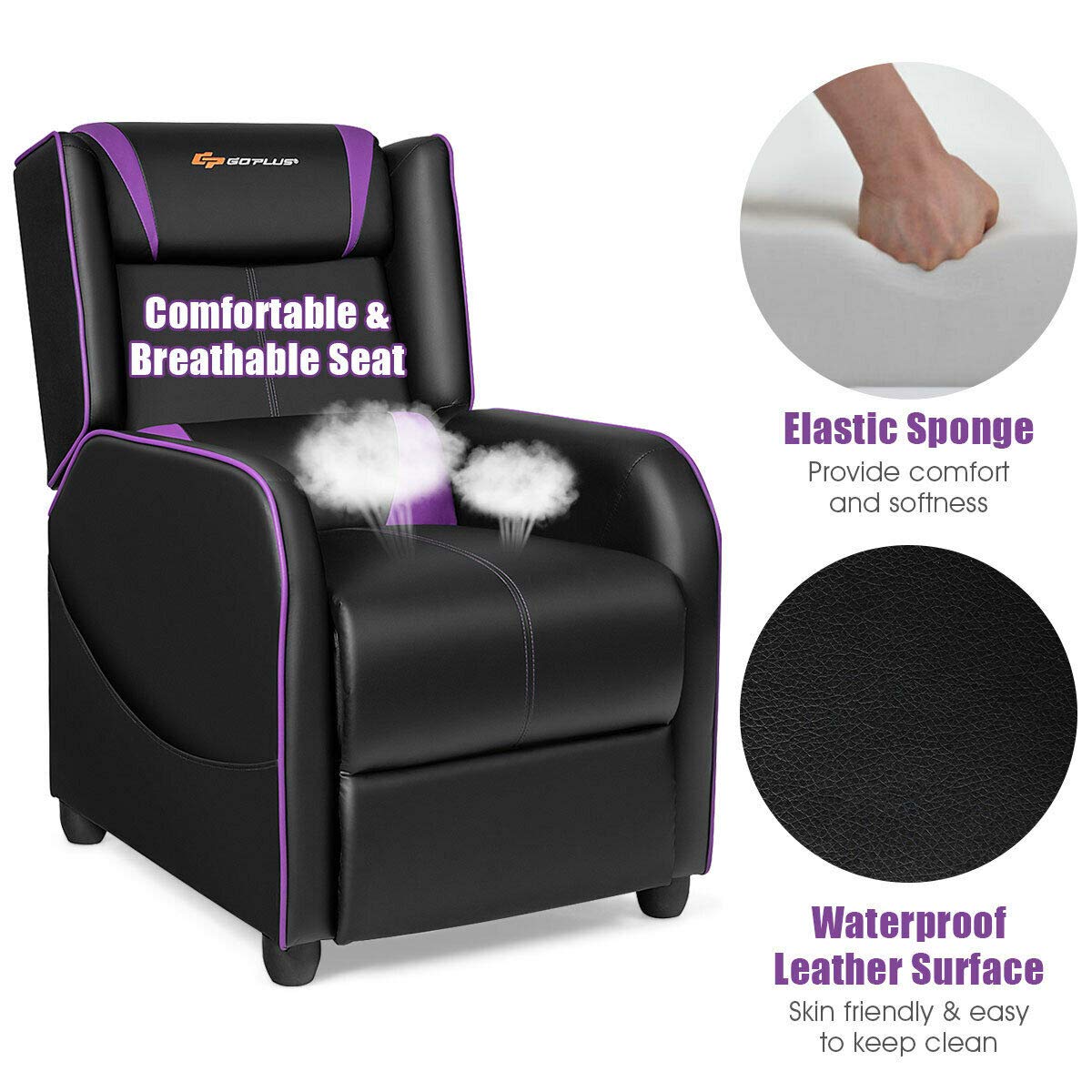 Adjustable Gaming Recliner with Massage