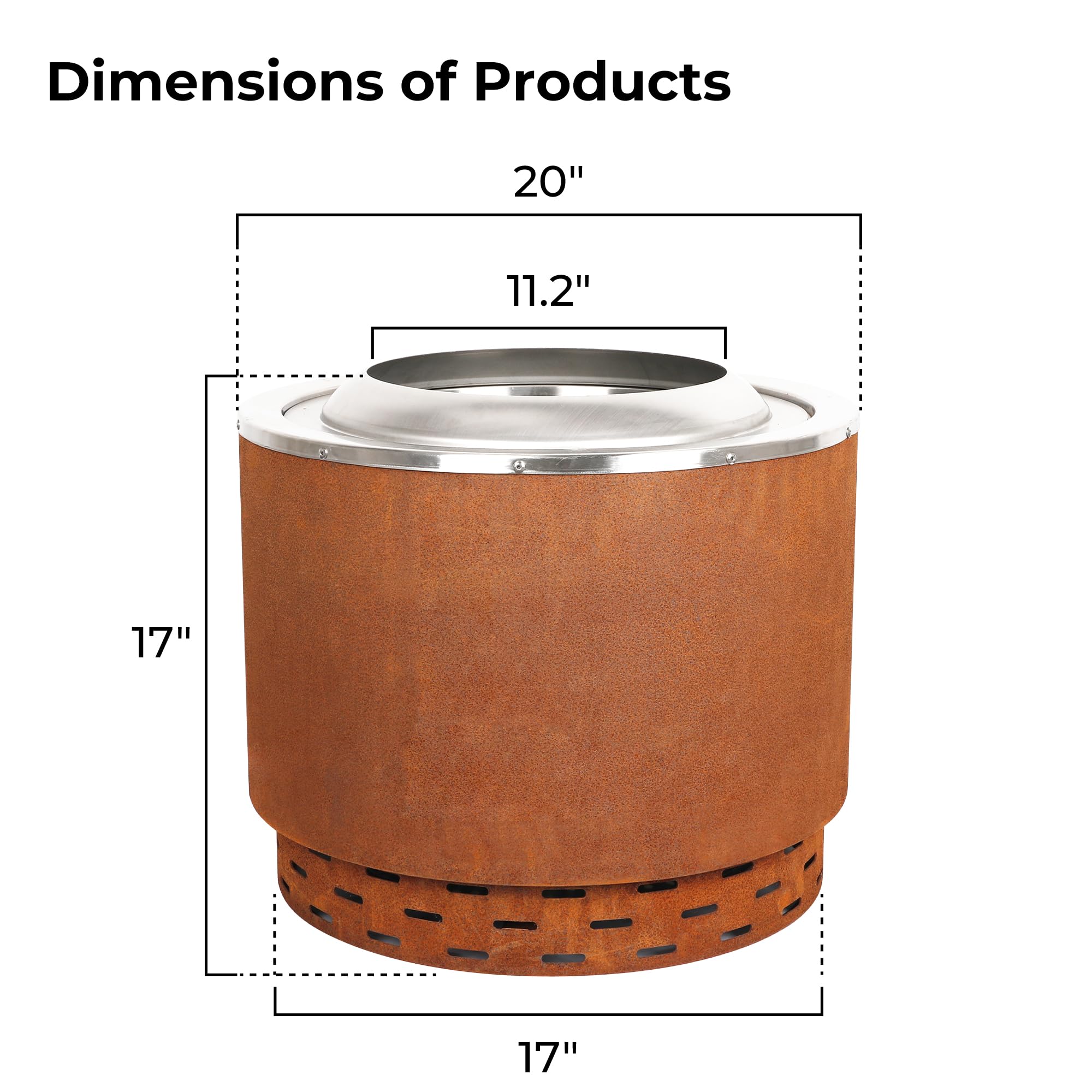 20" Smokeless Dual Flame Fire Pit