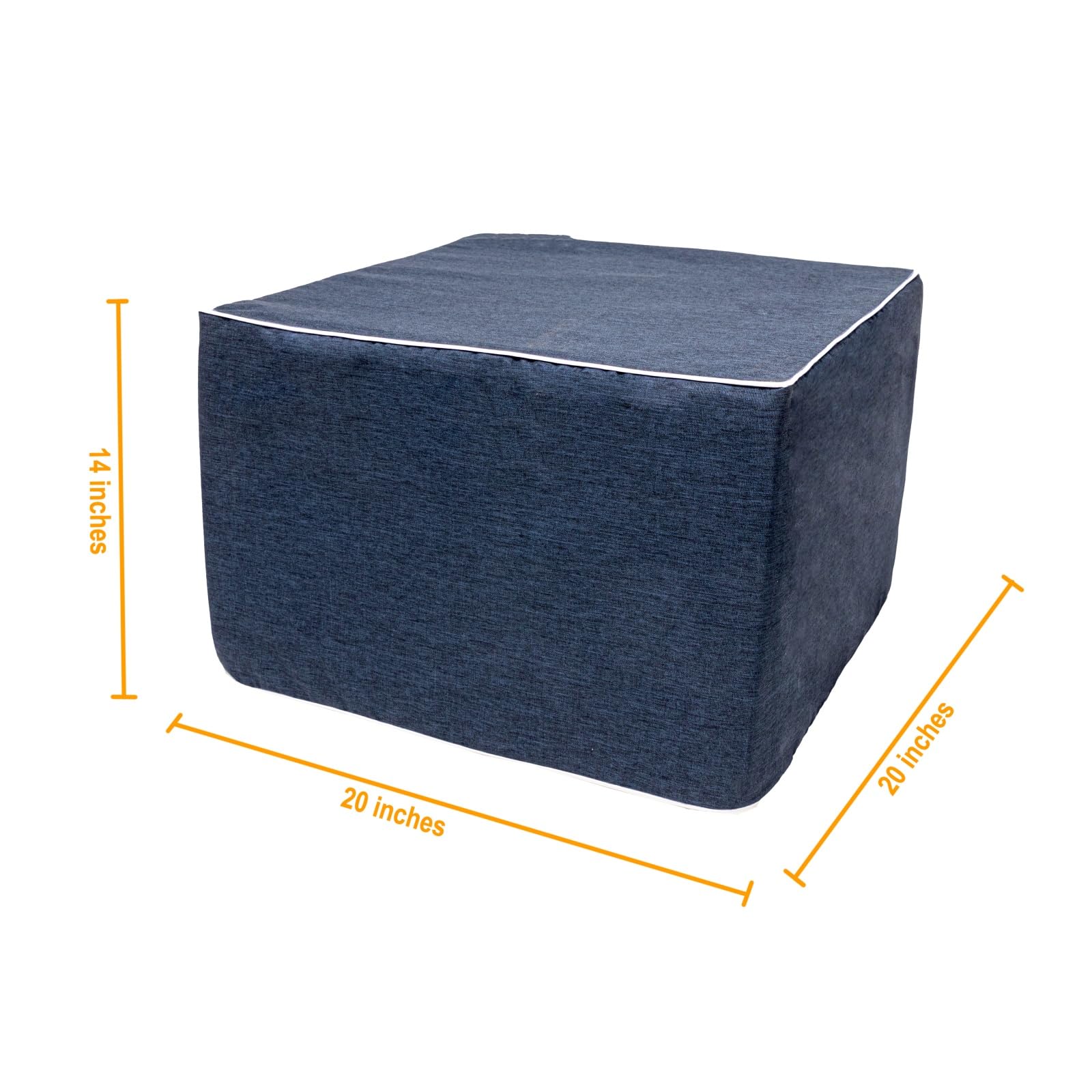 Outdoor Square Ottoman 20x20x14 Inches Waterproof Foam Footstool