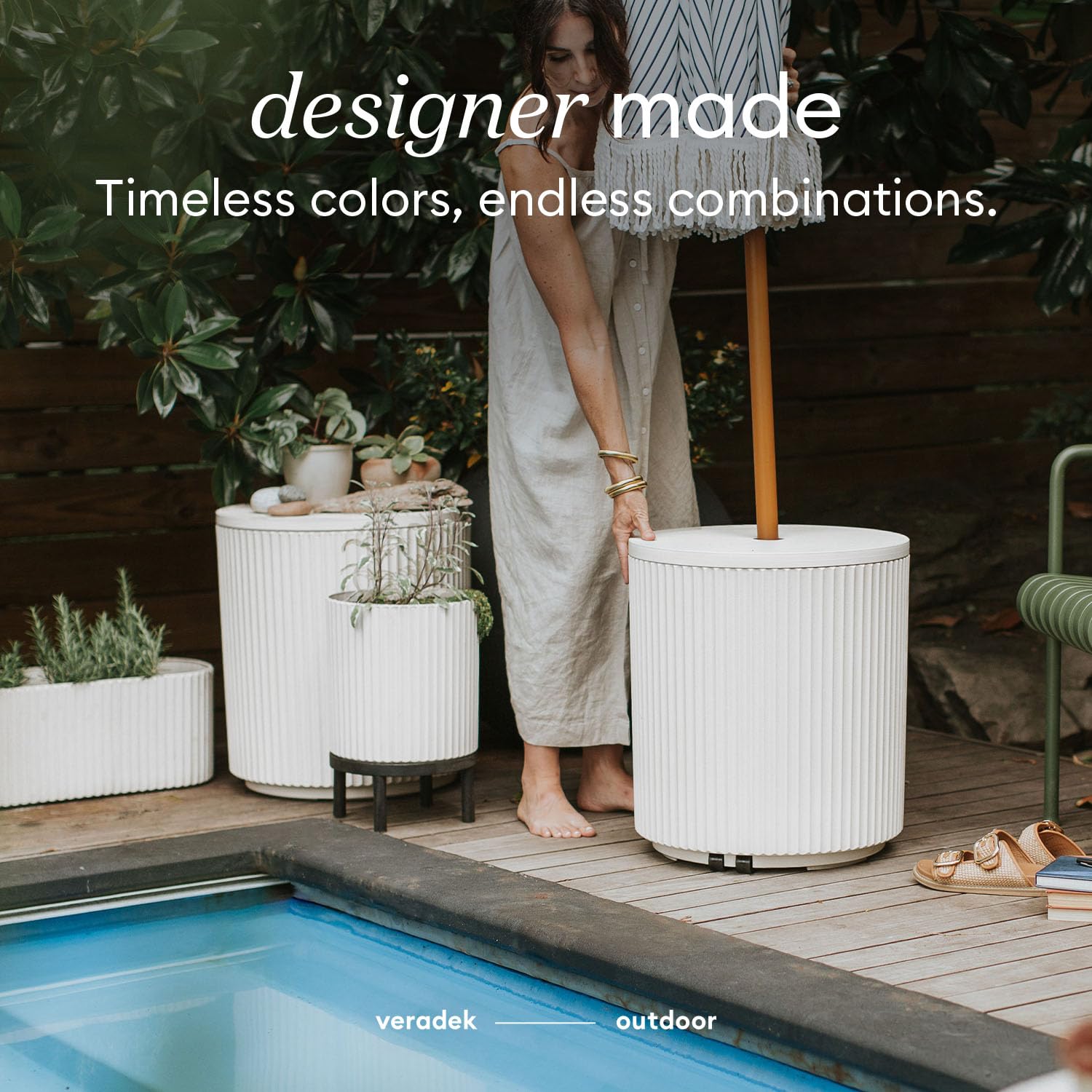 Umbrella Side Table - Outdoor Patio Table with Hole