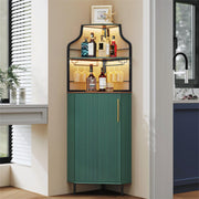 Corner Bar Cabinet with LED Strip