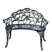 Cast Aluminum Outdoor Bench Copper Antique Double Seat