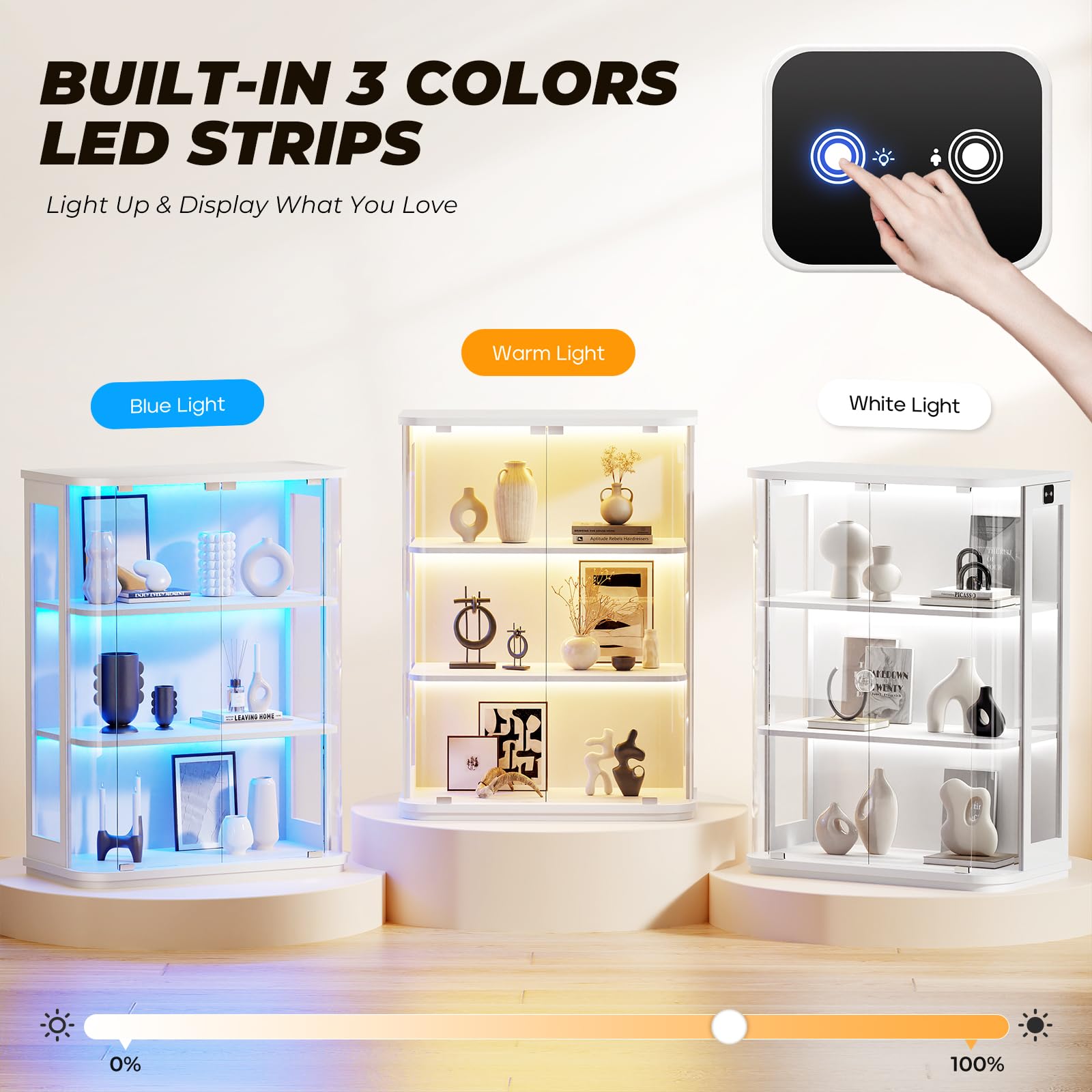 LED Display Cabinet with Glass Door