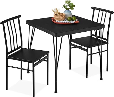 3-Piece Square Dining Set with 2 Chairs
