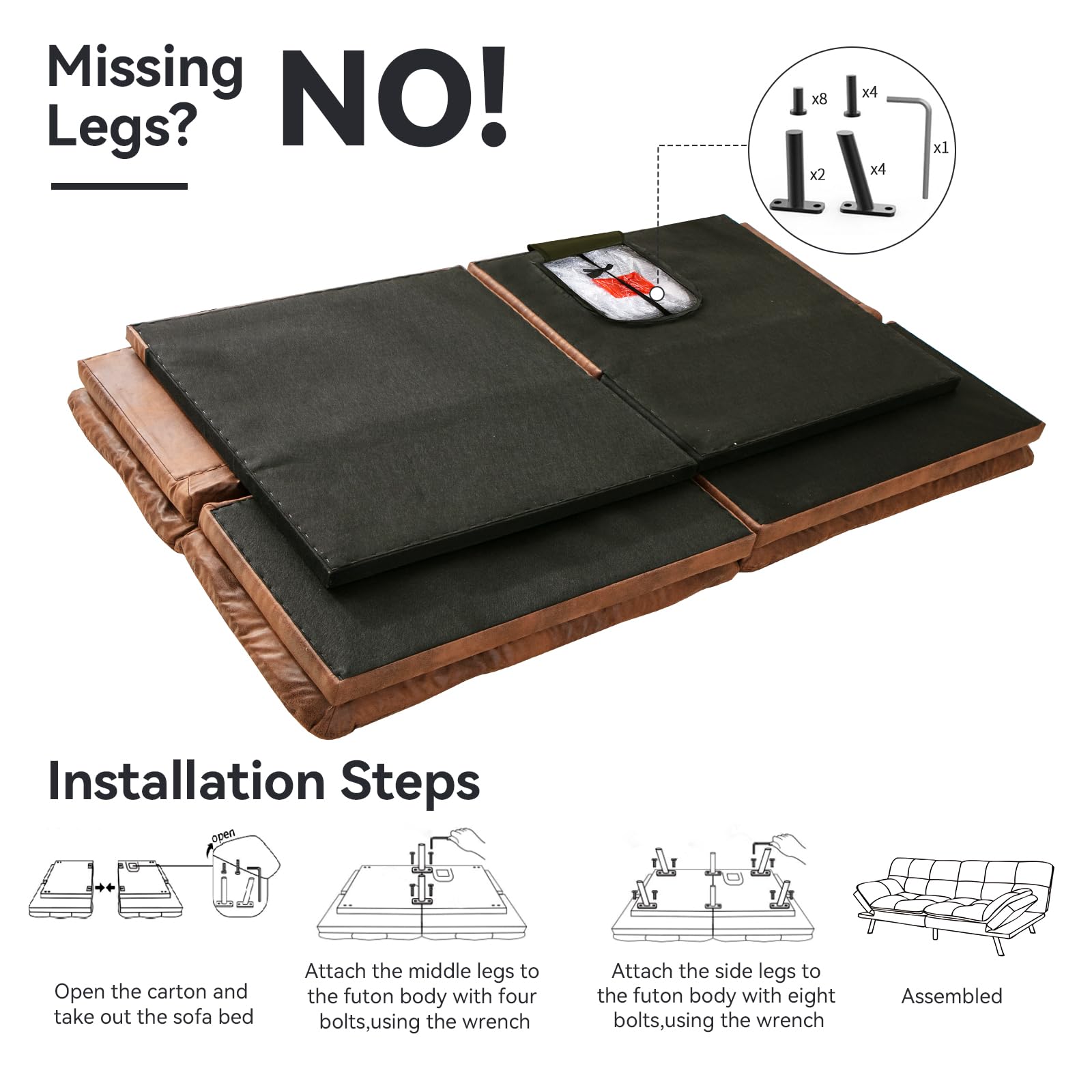 71" Convertible Futon Sofa Bed with Memory Foam