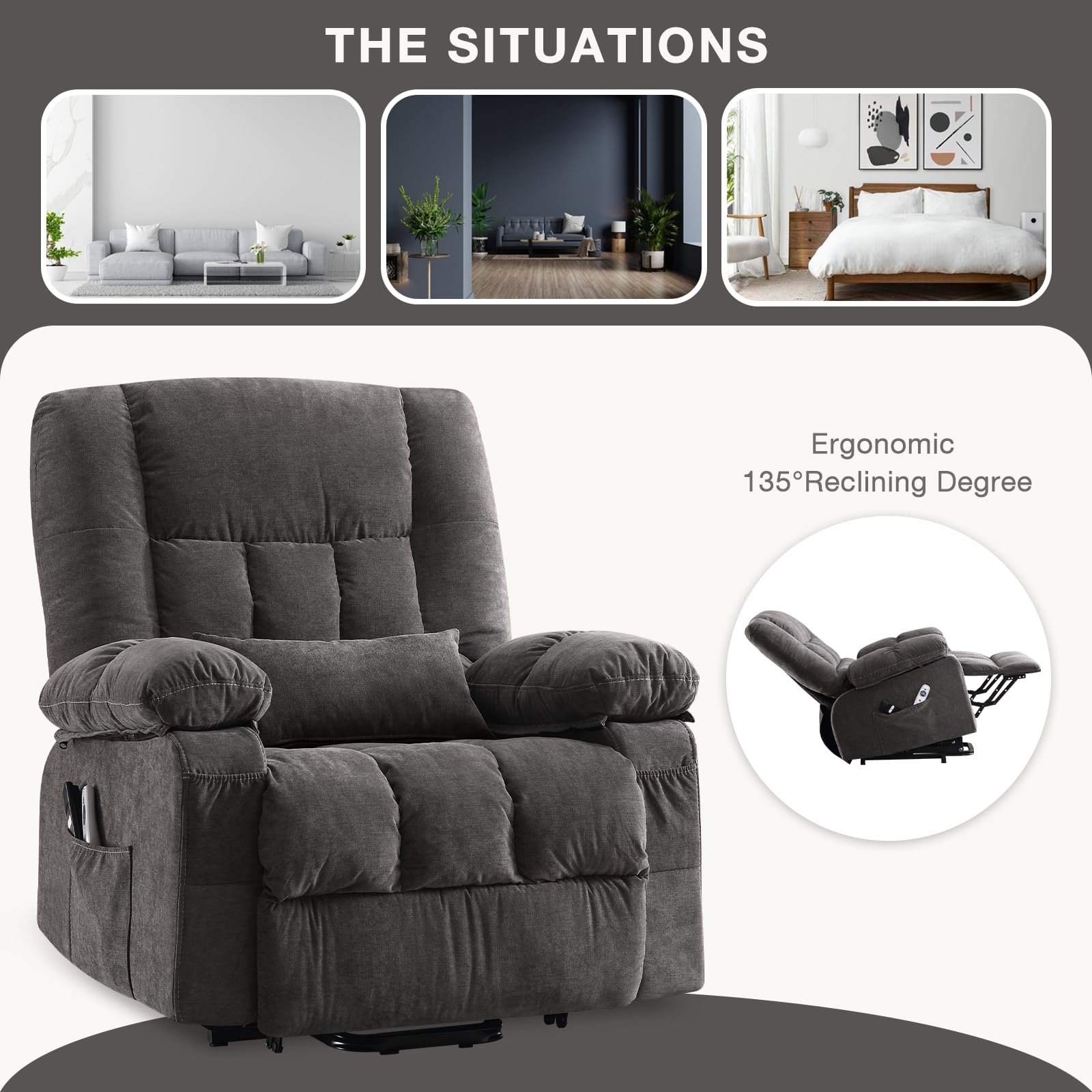 Power Lift Recliner Chair with Heat and Massage