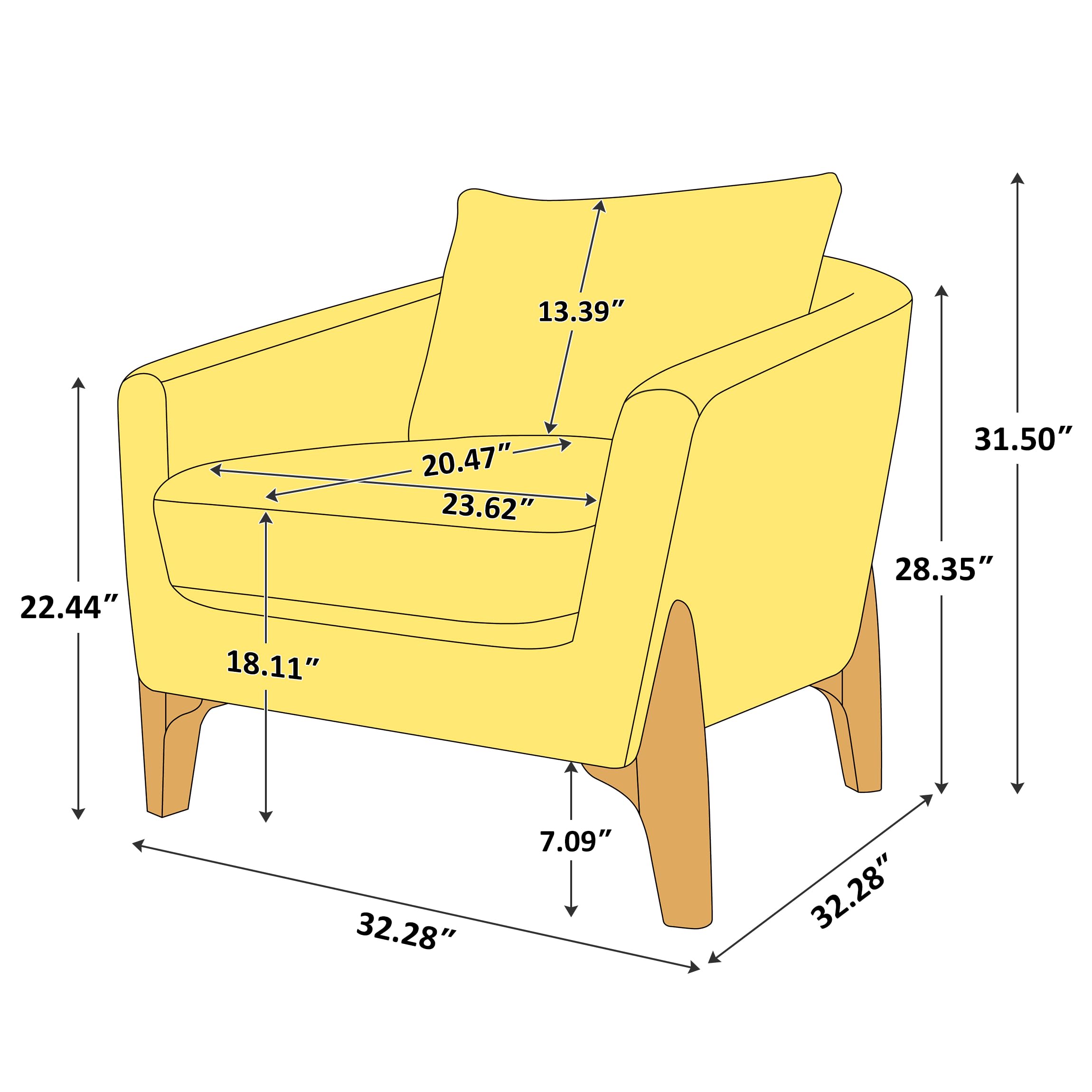VANOMi Accent Chairs for Living Room, Sherpa Armchair with Cushion, Comfy Chair for Bedroom, Reading, Corner, Apartment, White