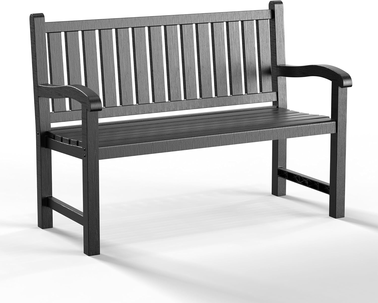 Waterproof Outdoor Resin Bench 2-Person Grey