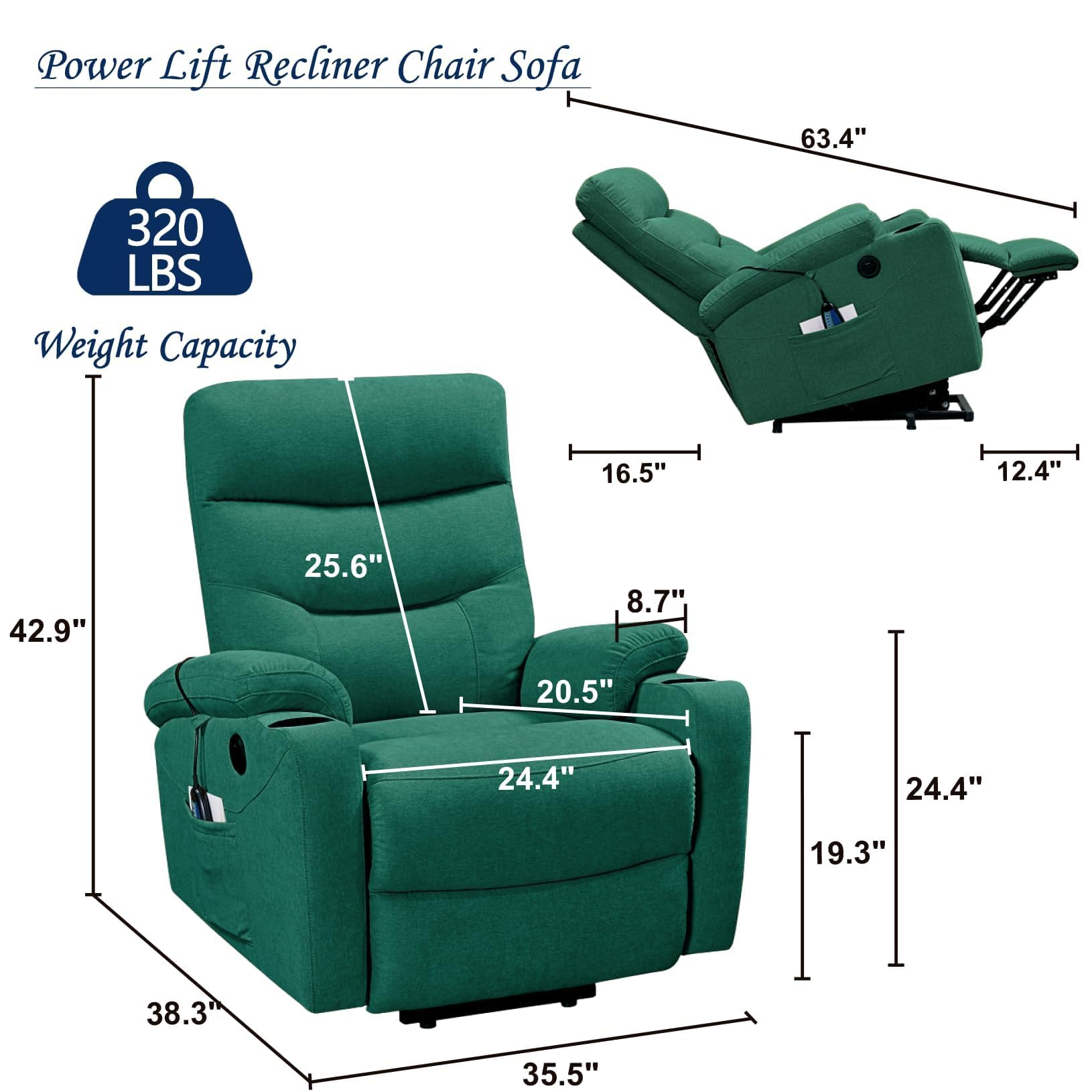 Power Lift Recliner Chair with Massage and Heating