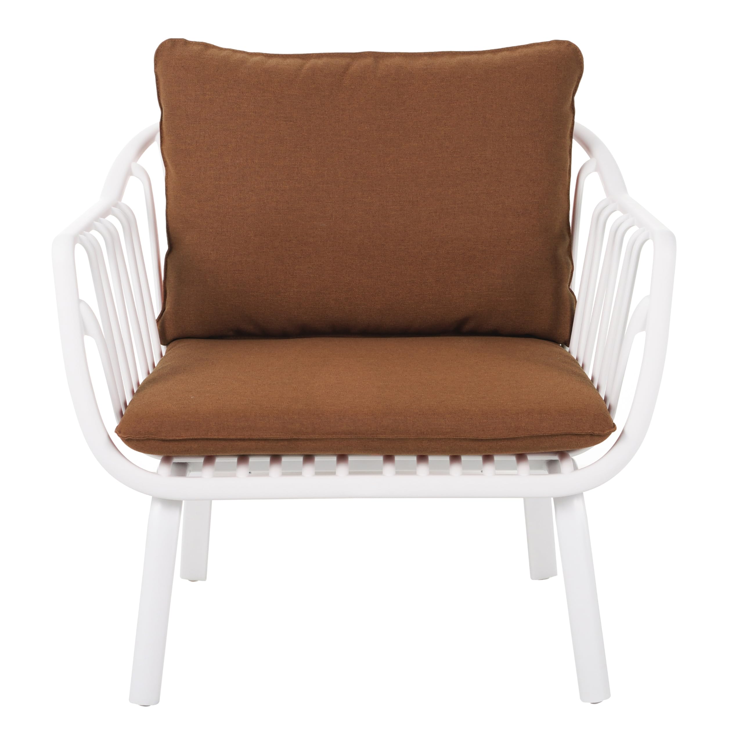 Outdoor Polypropylene Iron Frame Club Chair Set