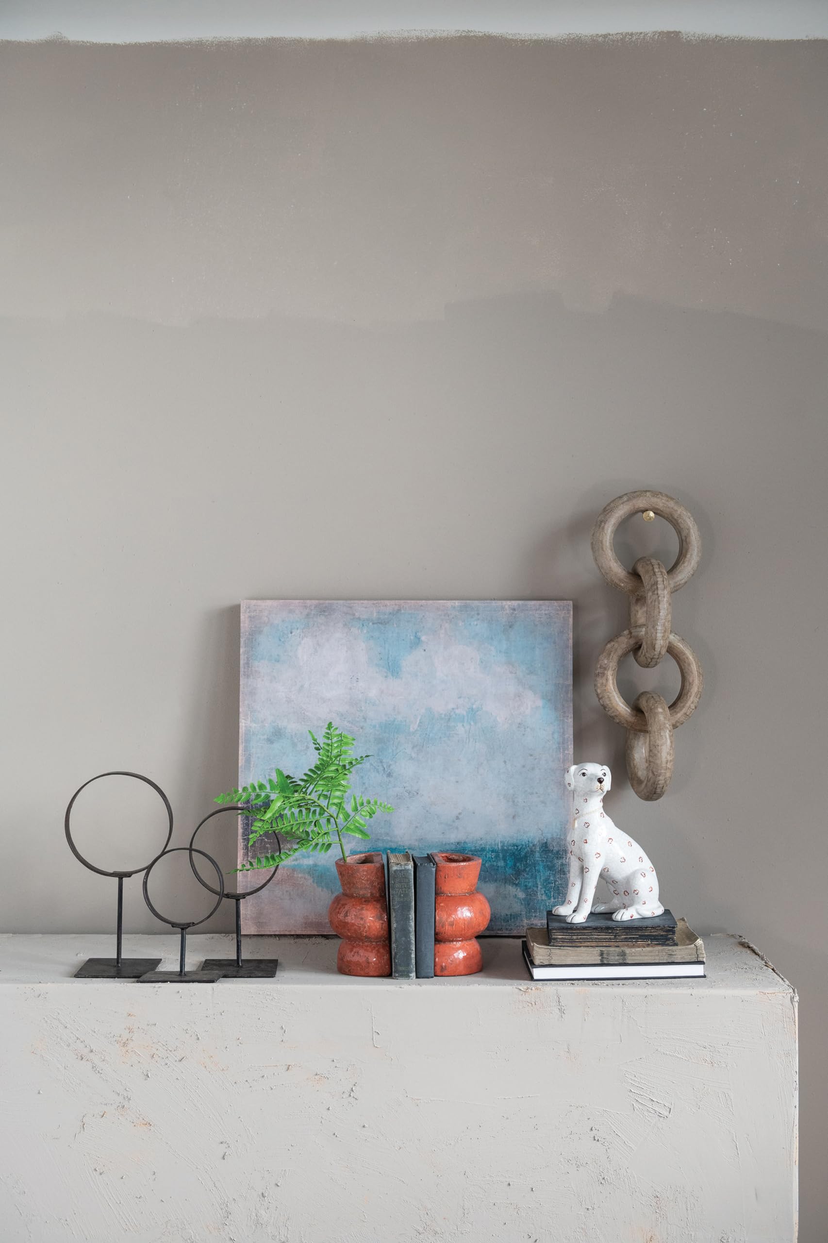 Decorative Metal Rings on Stands Set of 3