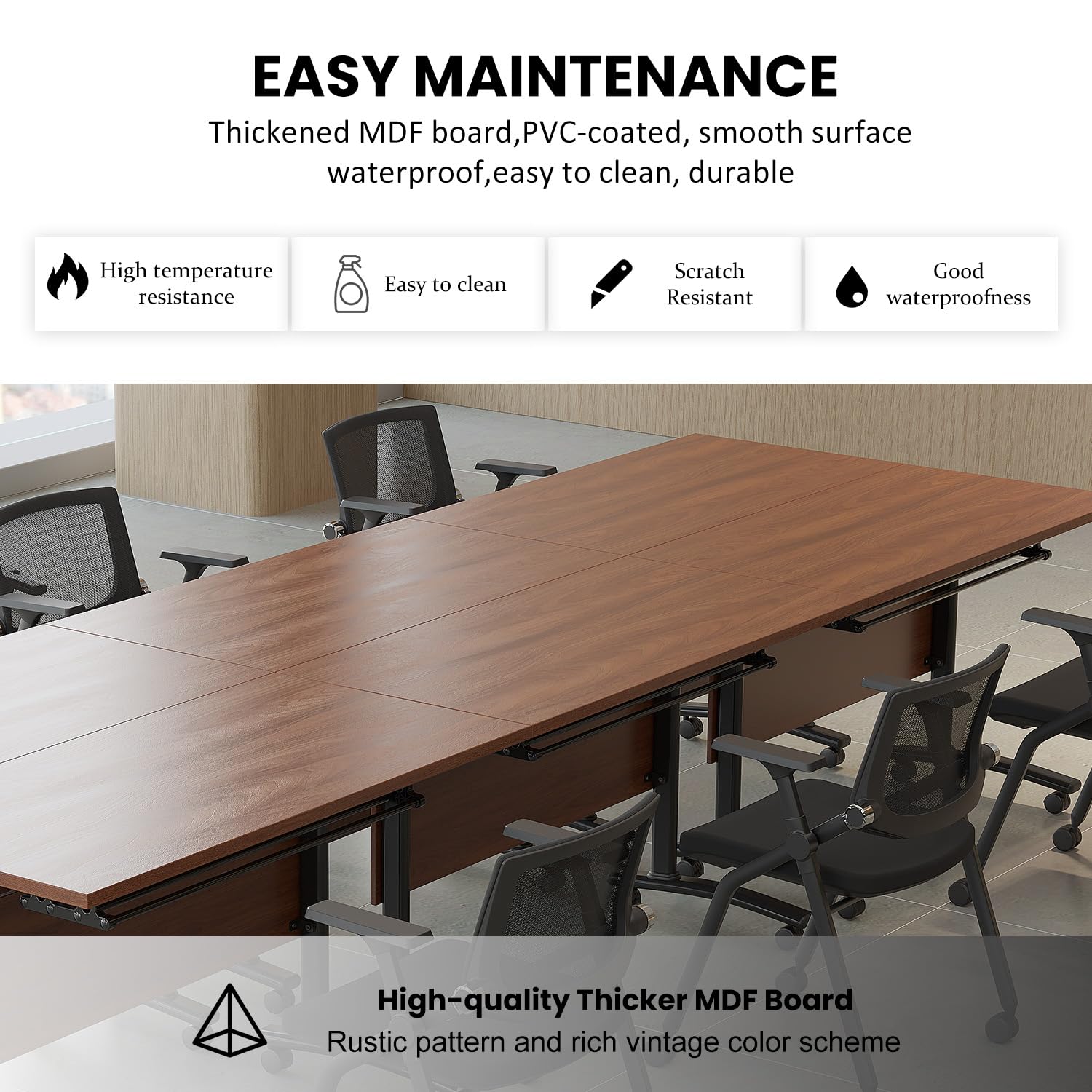 Foldable Conference Table 6ft with Wheels