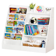 4 Tier Kids Bookshelf with Storage