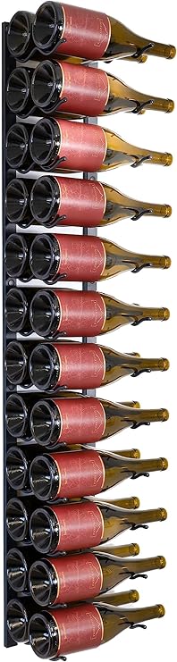 Wall Mounted Metal Wine Rack - 12 Bottle Holder