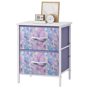 2-Drawer Nightstand with Steel Frame
