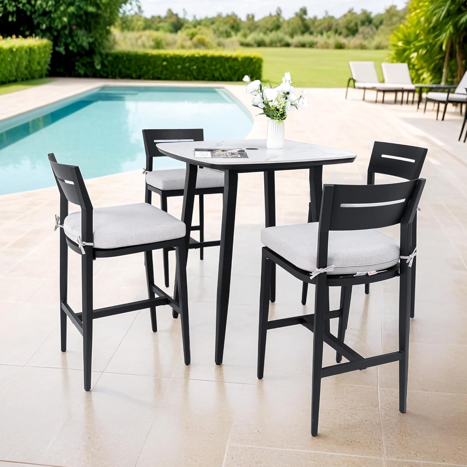 Swivel Outdoor Bar Stools Set of 2