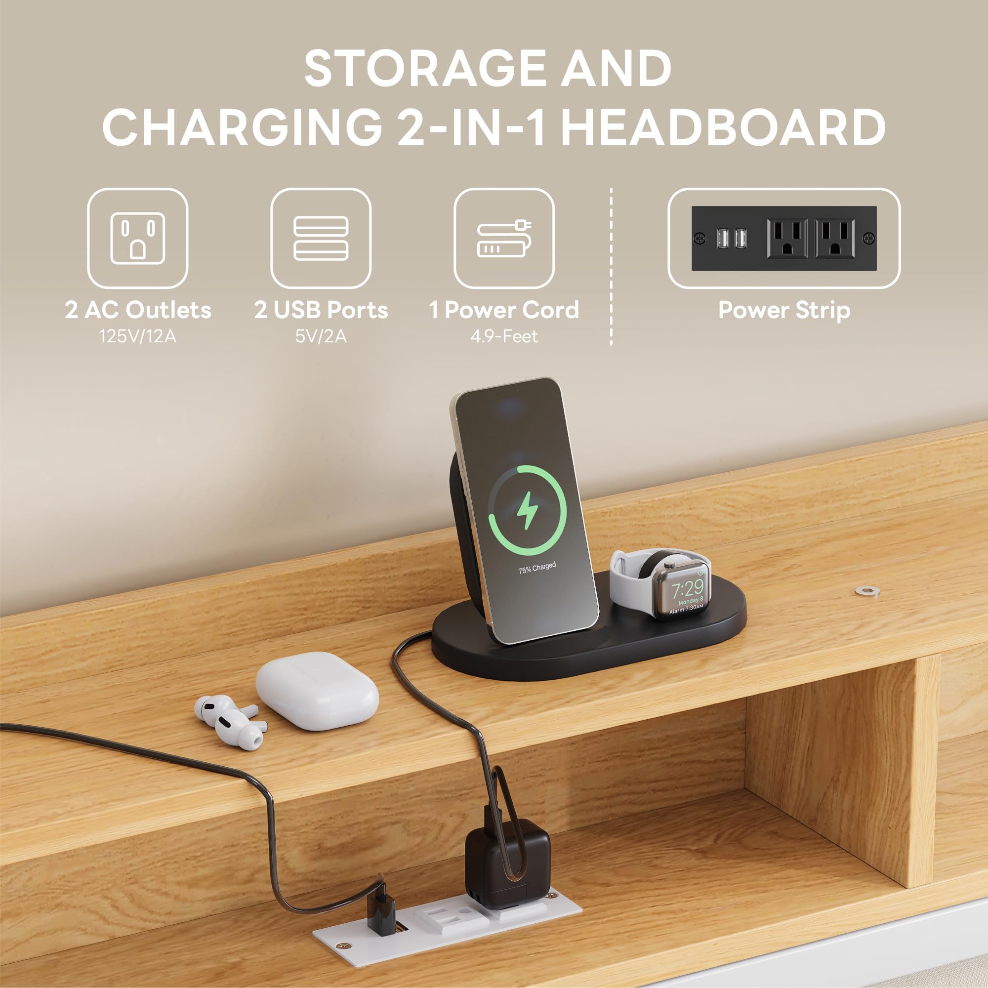 Daybed with Trundle and Charging Station