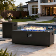 42 Inch Outdoor Fire Pit Table with Hidden Fuel Tank