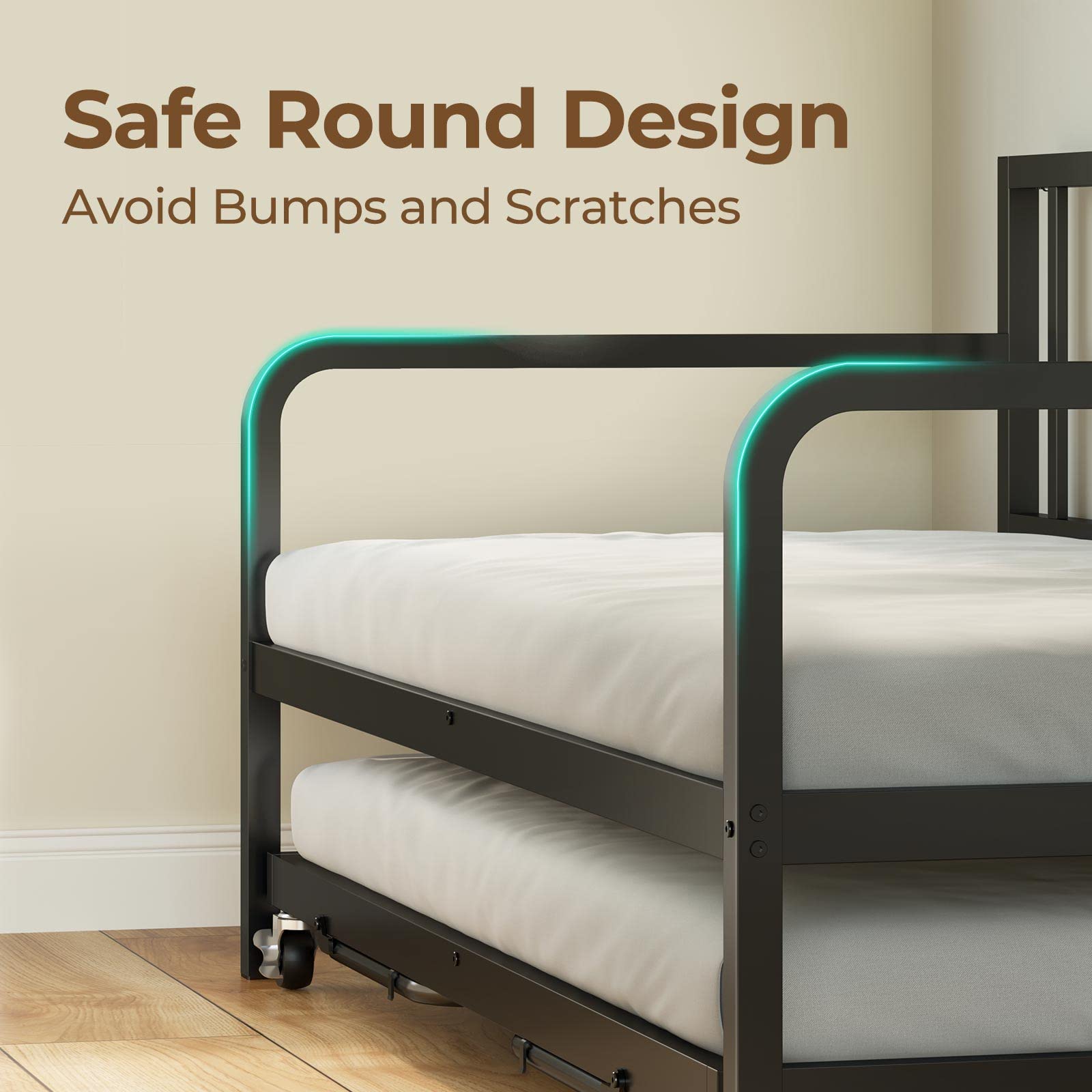 Twin Daybed with Charging Station and LED Lights