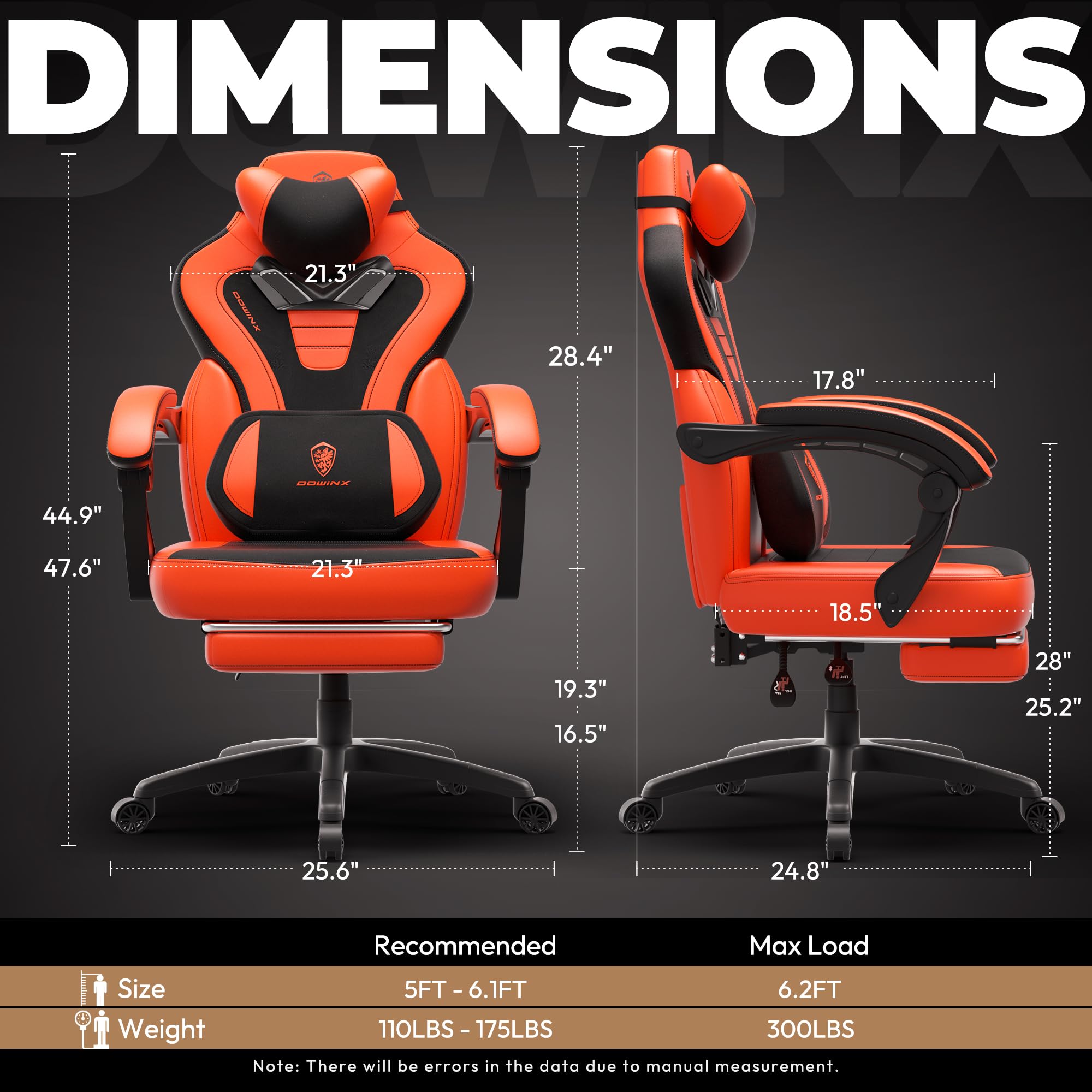 Gaming Chair with Footrest and Massage Support