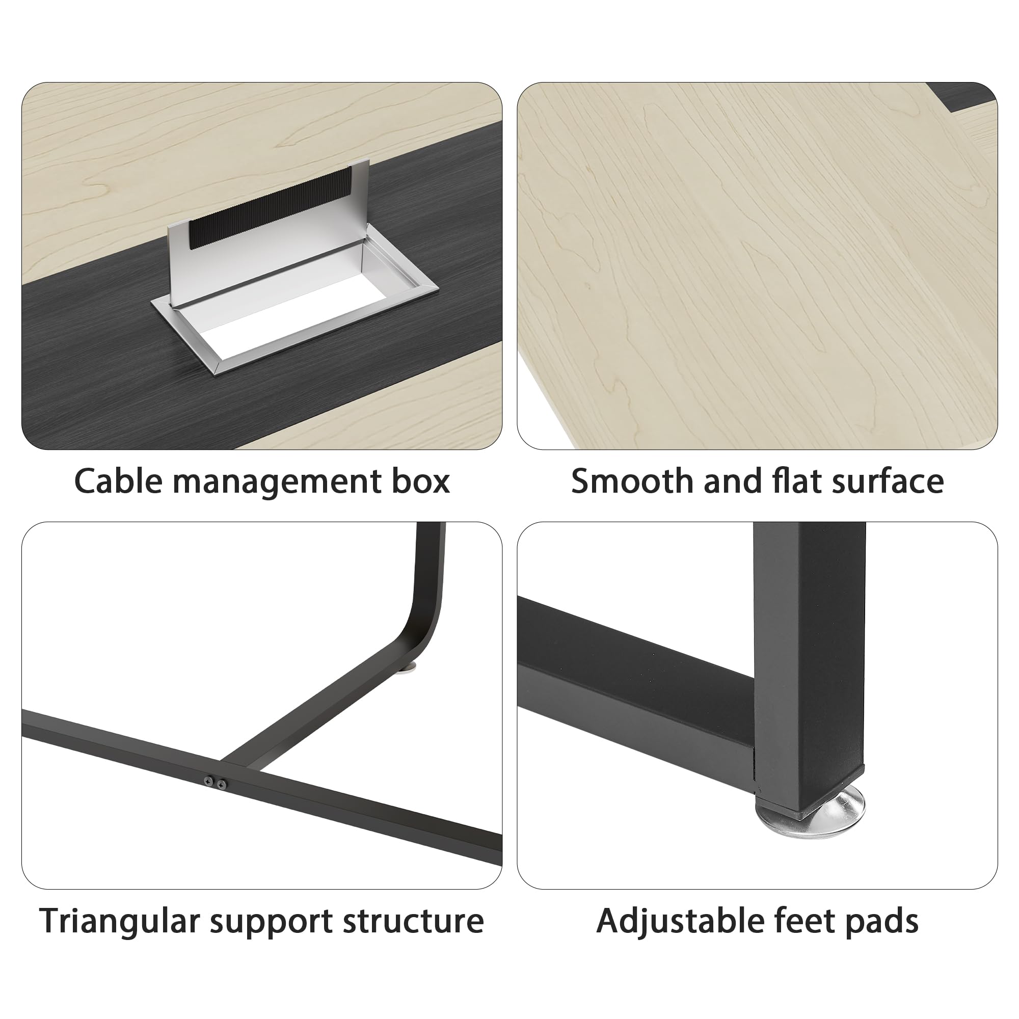 8FT Conference Table with Grommet