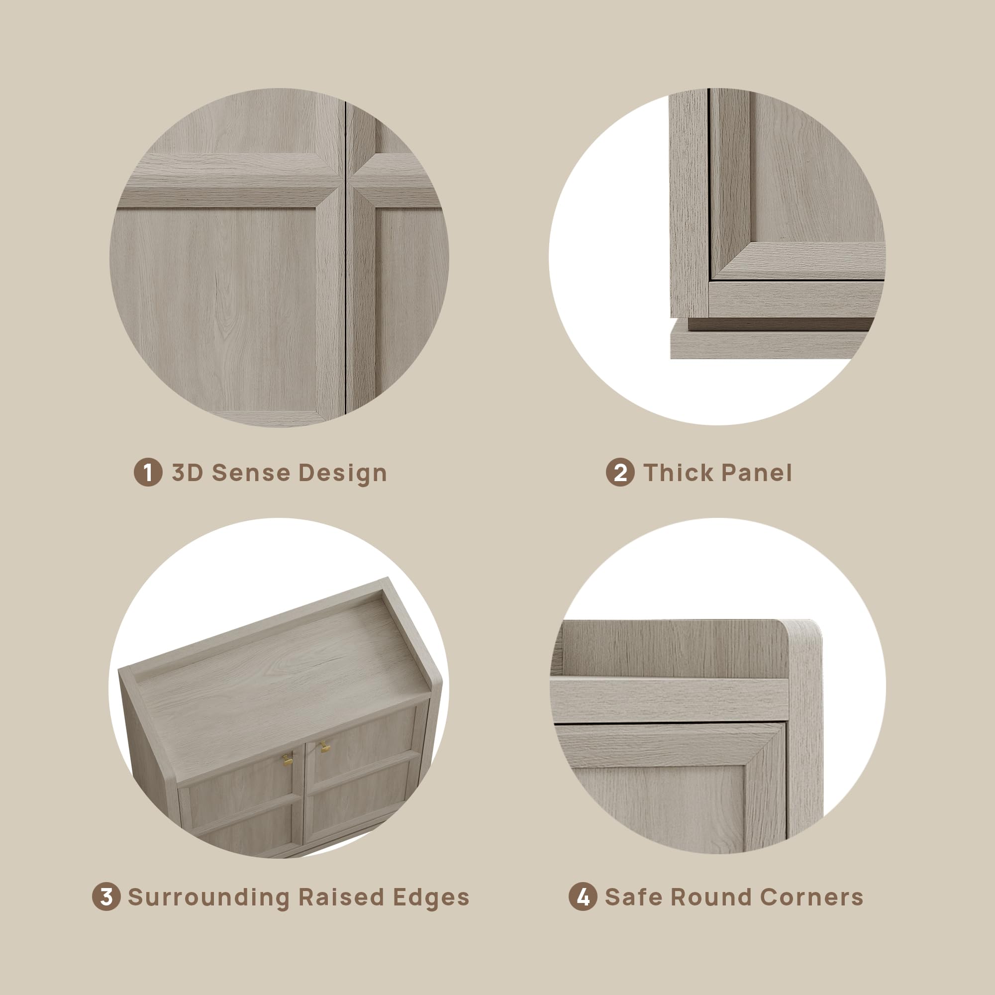 Storage Cabinet with Doors and Adjustable Shelves