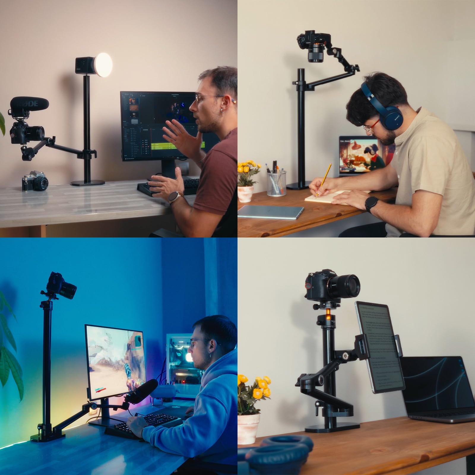 Heavy Duty Camera Desk Mount with Articulating Arm