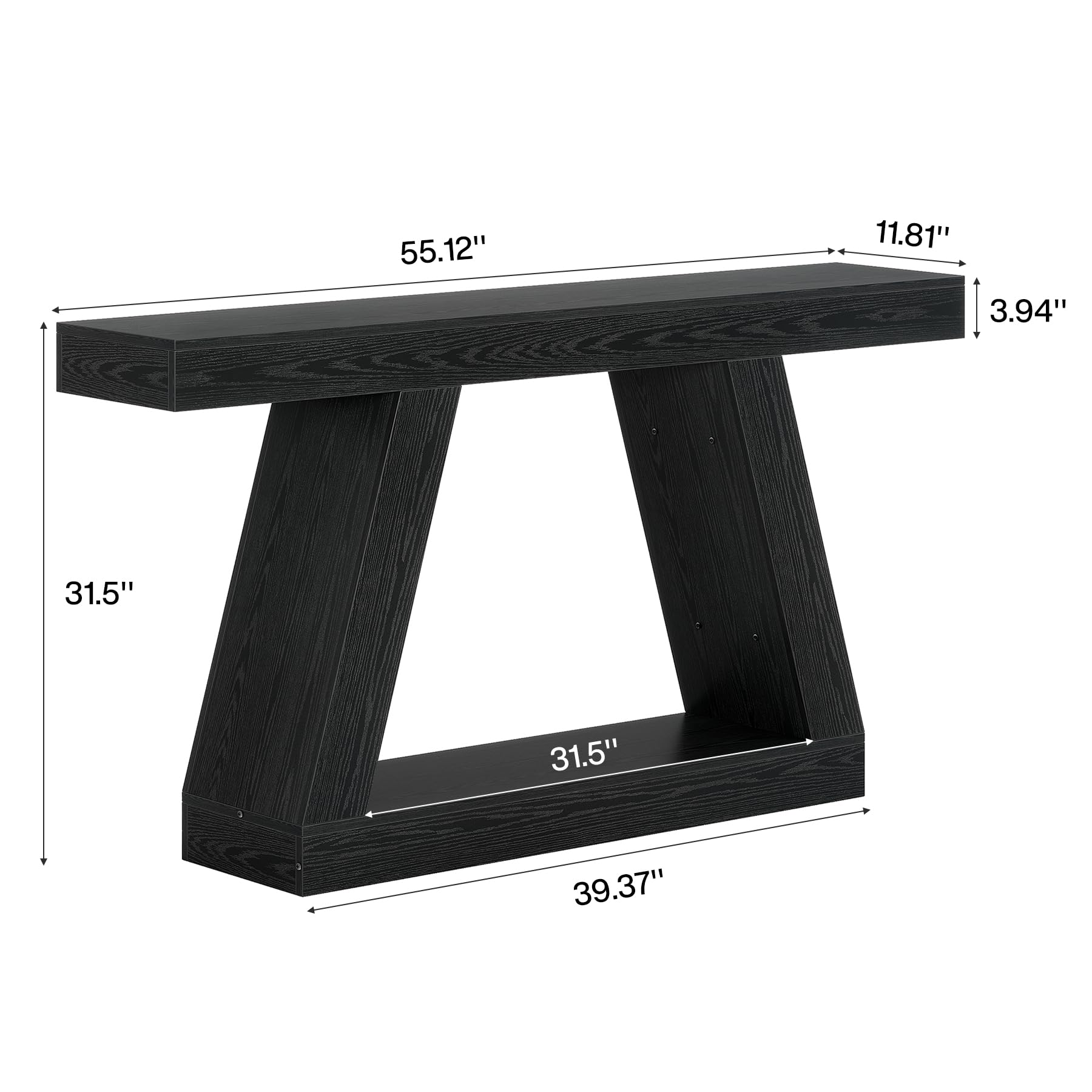 55-Inch Farmhouse Console Table with Storage
