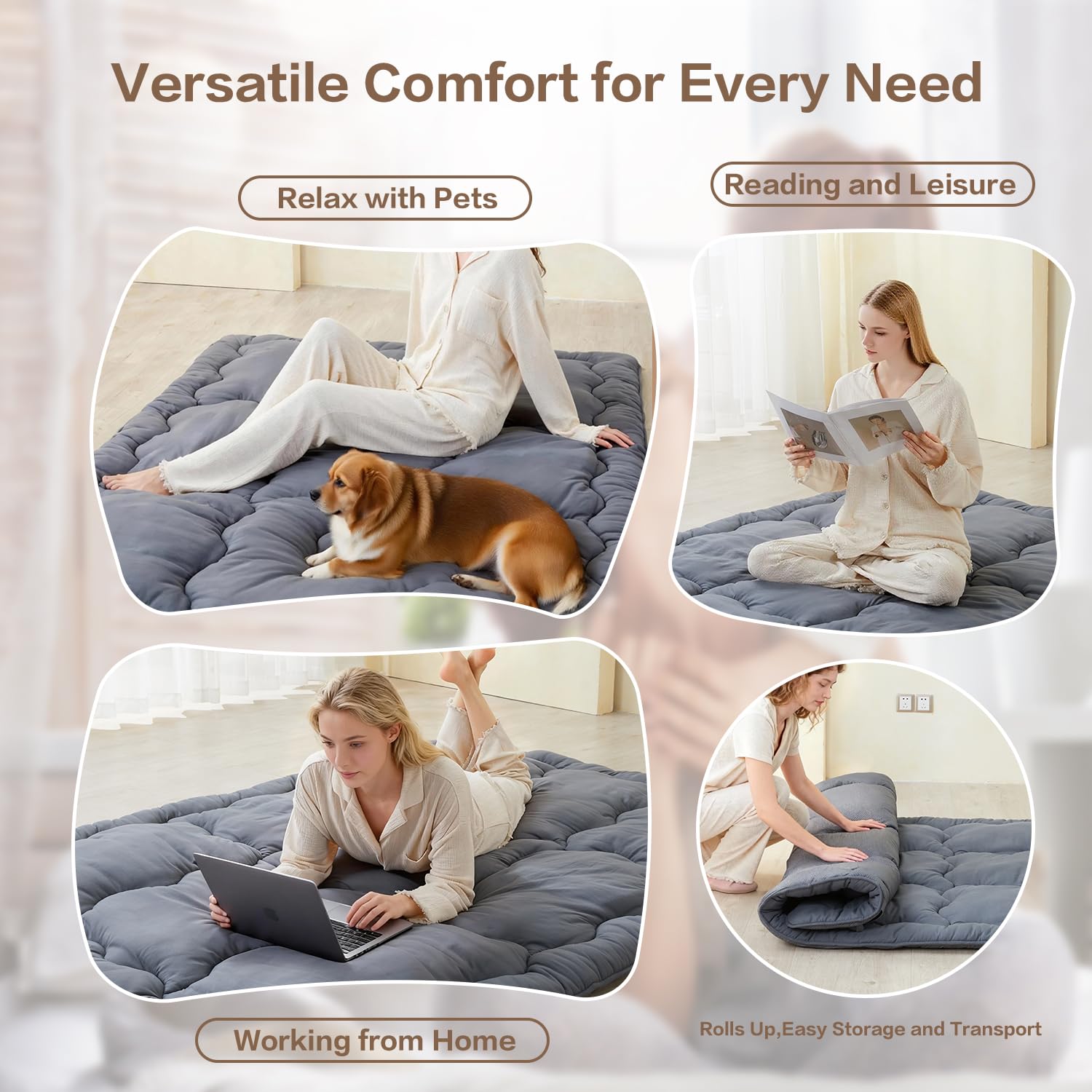 Japanese Futon Mattress Floor Mattress Twin 3 Inch Foldable