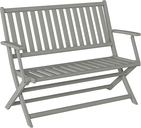 2-Person Foldable Acacia Wood Outdoor Bench