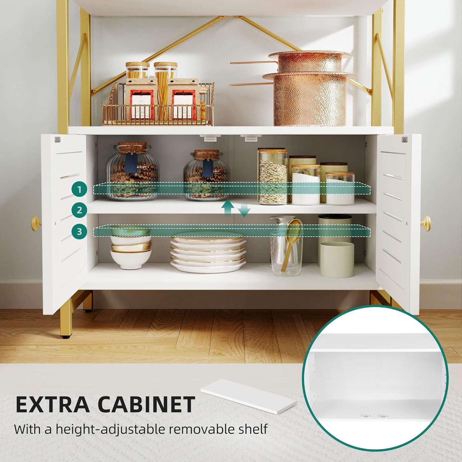 5-Tier Bookshelf with Storage Cabinet
