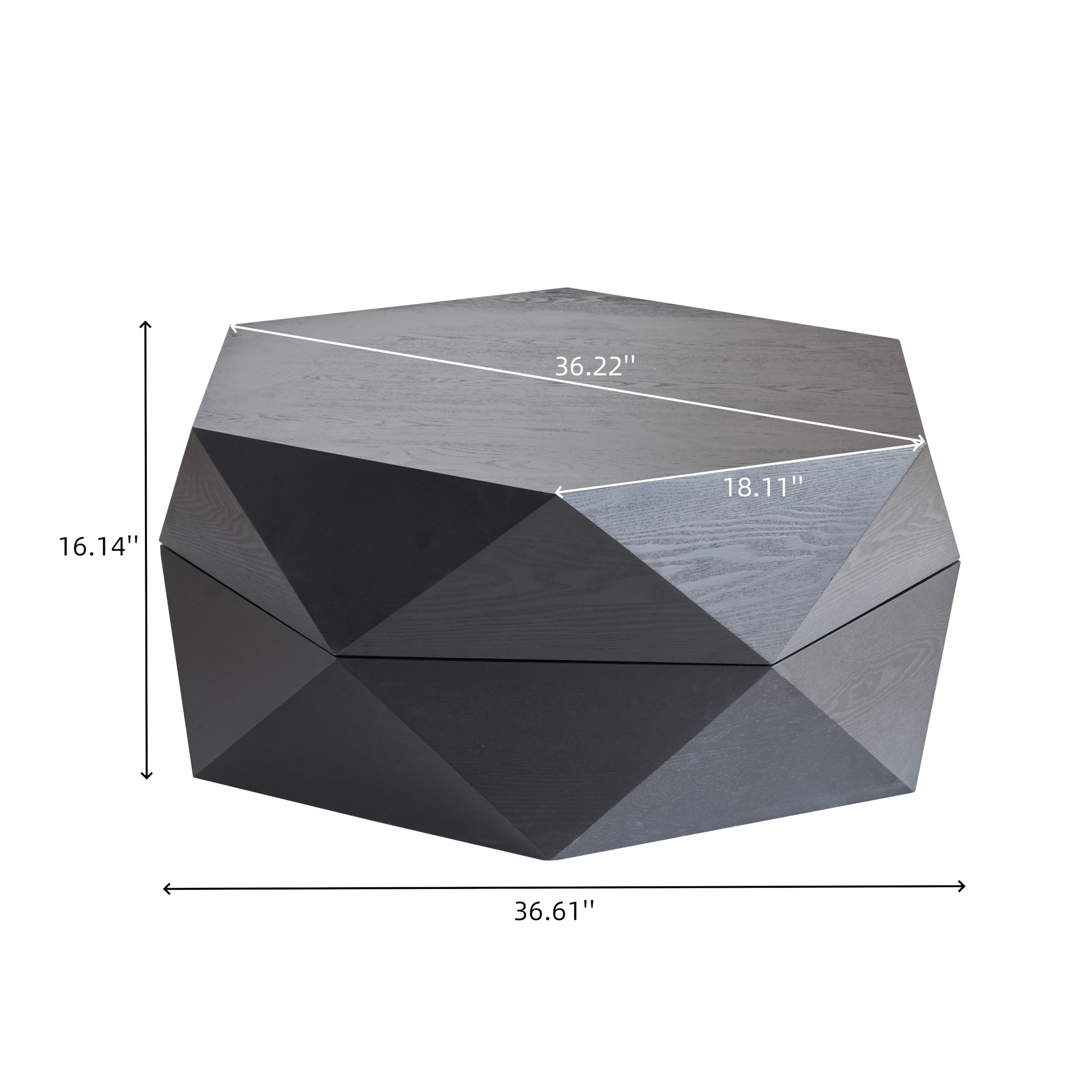 36.61" Round Drum Coffee Table with Storage