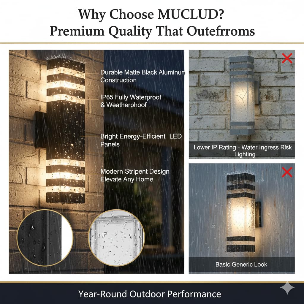 LED Outdoor Wall Light 4-Pack 18W Waterproof