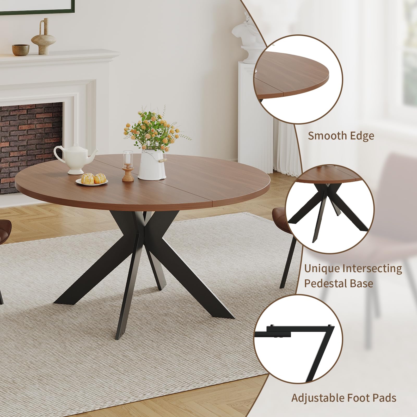 Round Dining Table Set for 4 with Chairs