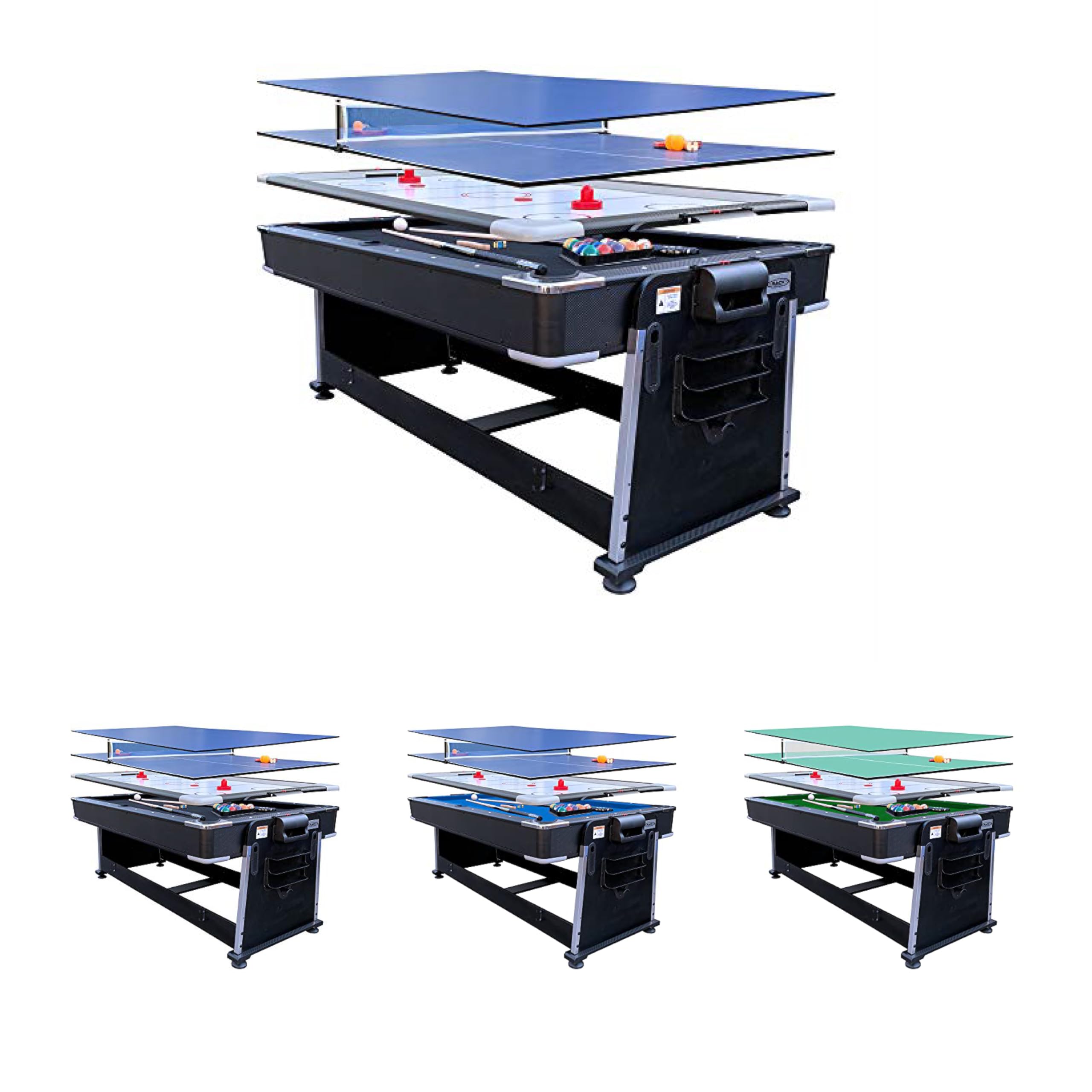7-Foot 3-in-1 Multi-Game Swivel Table