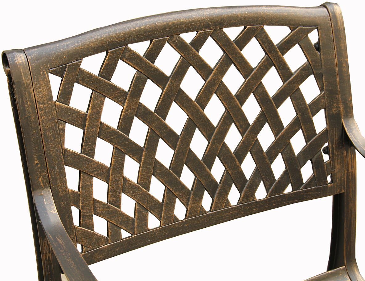 63-Inch Bronze Hexagon Dining Set with Lazy Susan