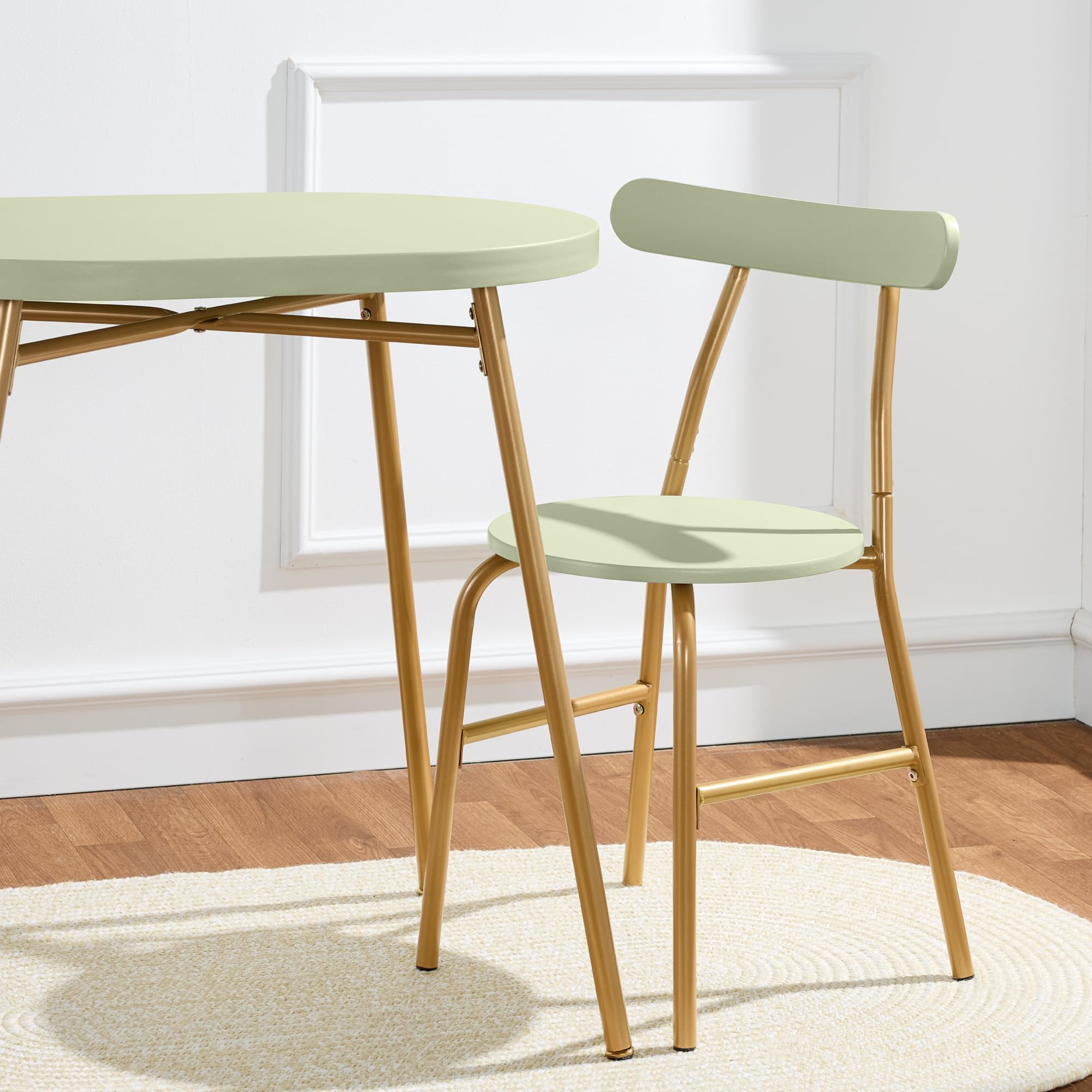 3-Piece Oval Dining Table Set with 2 Chairs