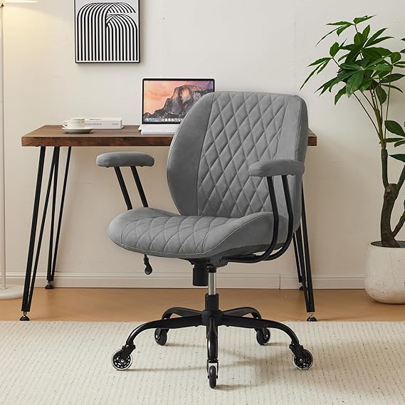 Ergonomic Office Chair Lumbar Support Brown Leather