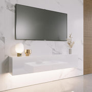 Floating TV Stand with LED - 63 Inch Wall Mounted Entertainment Center