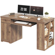 55 Inch Executive Office Desk with Drawers and Storage