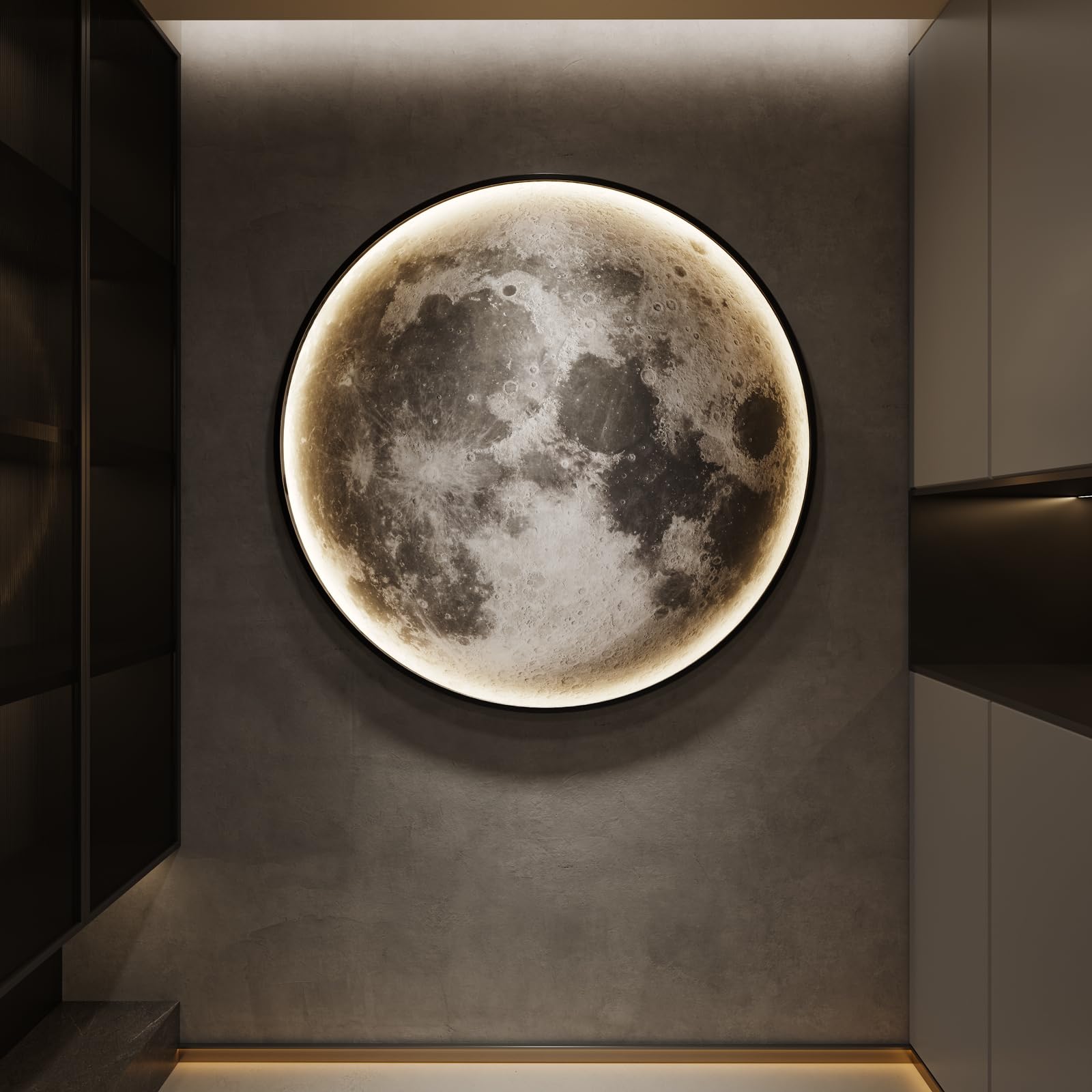 Dimmable LED Moon Wall Art with Remote Control