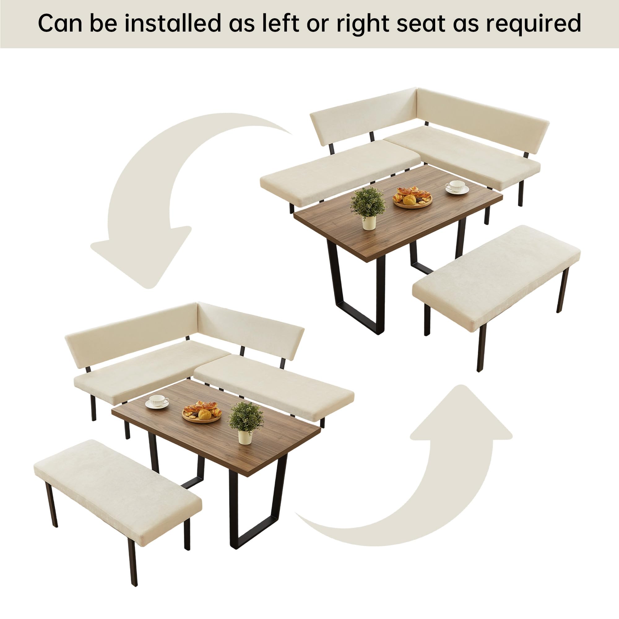 3-Piece Corner Dining Table Set with Bench