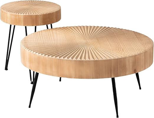 Round Nesting Coffee Table Set