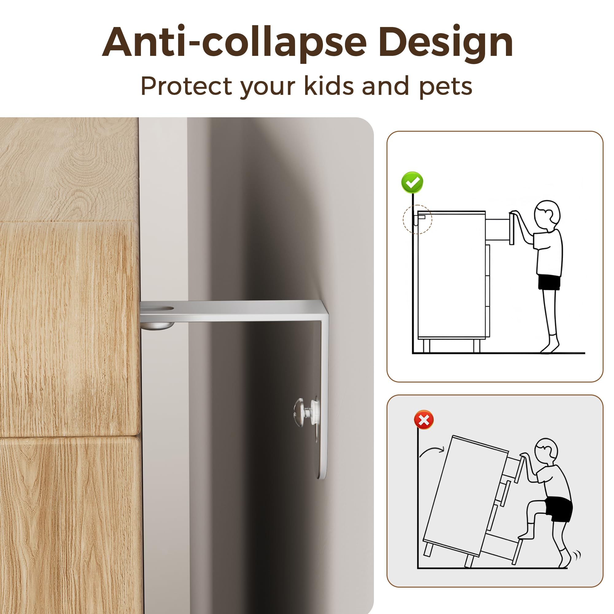 Modern 6 Drawer Dresser with Curved Fluted Design