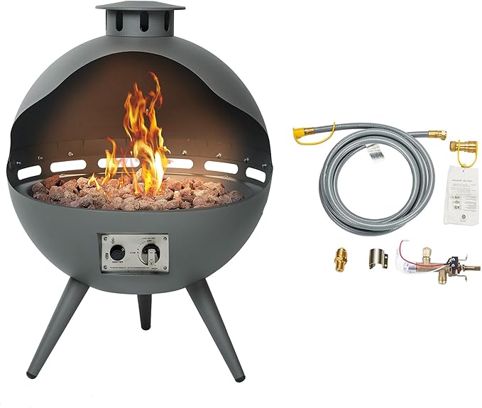 24-Inch Chimenea Outdoor Gas Fireplace