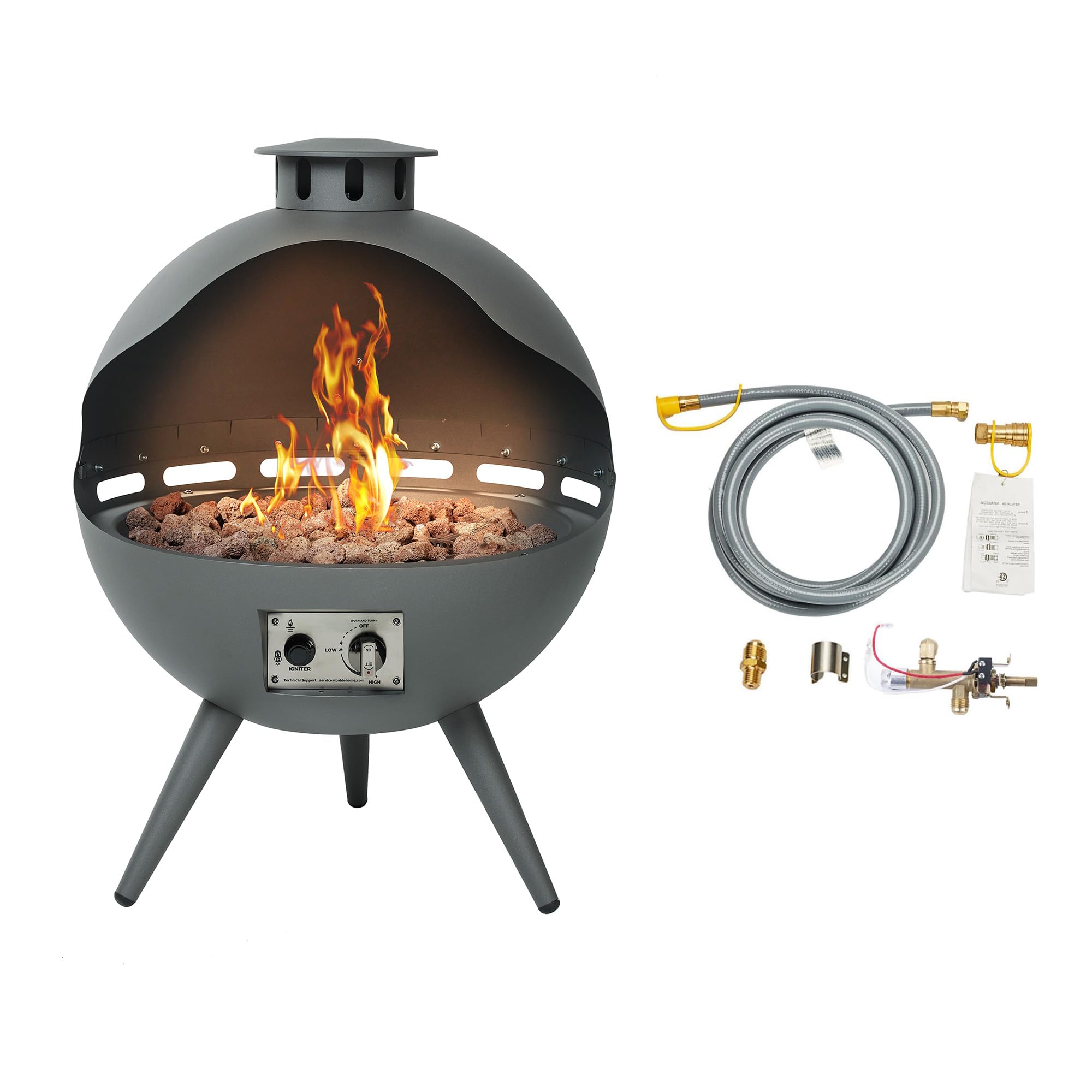 24-Inch Propane Fire Pit with Natural Gas Conversion Kit