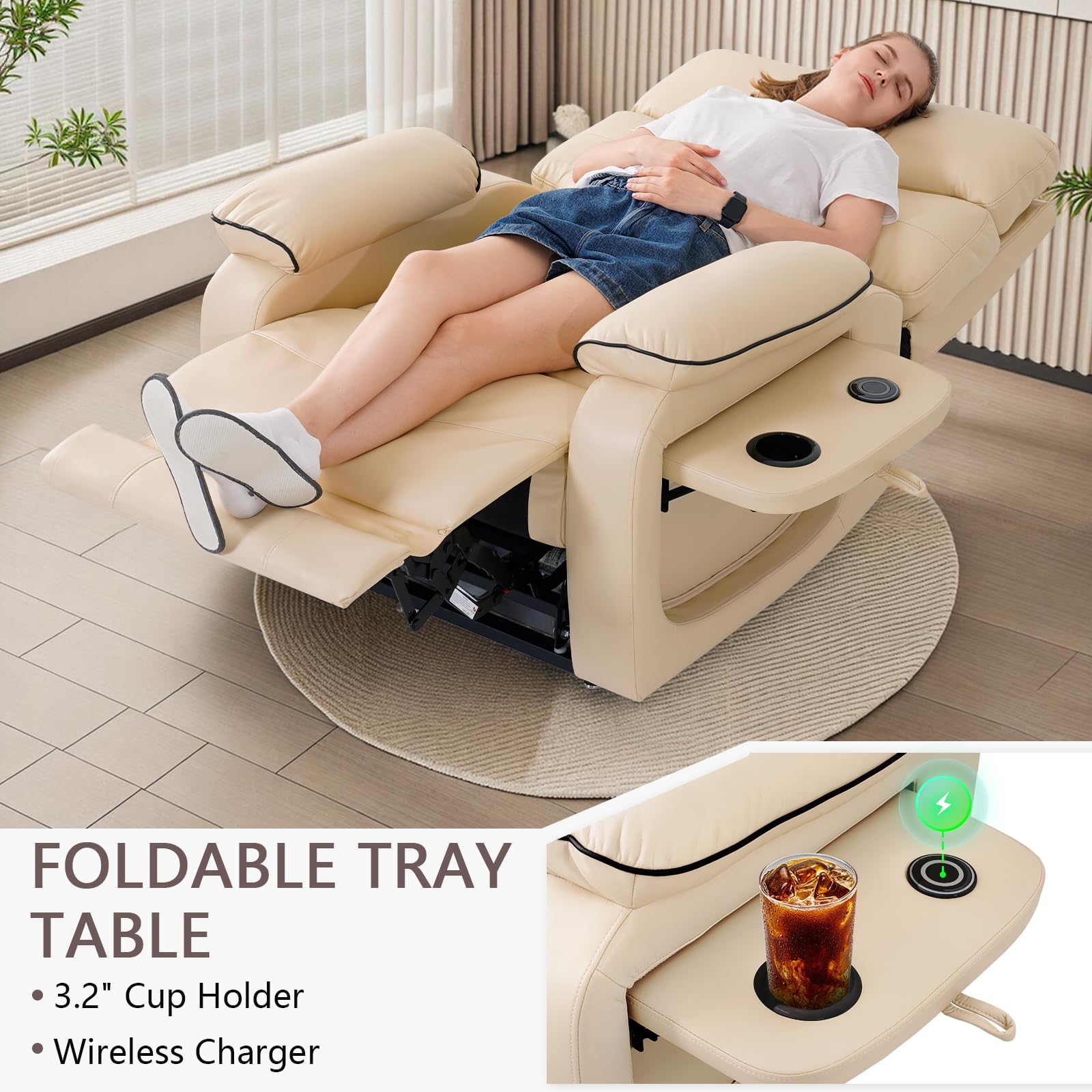 Dual Motor Infinite Position Lift Recliner with Massage and Heat