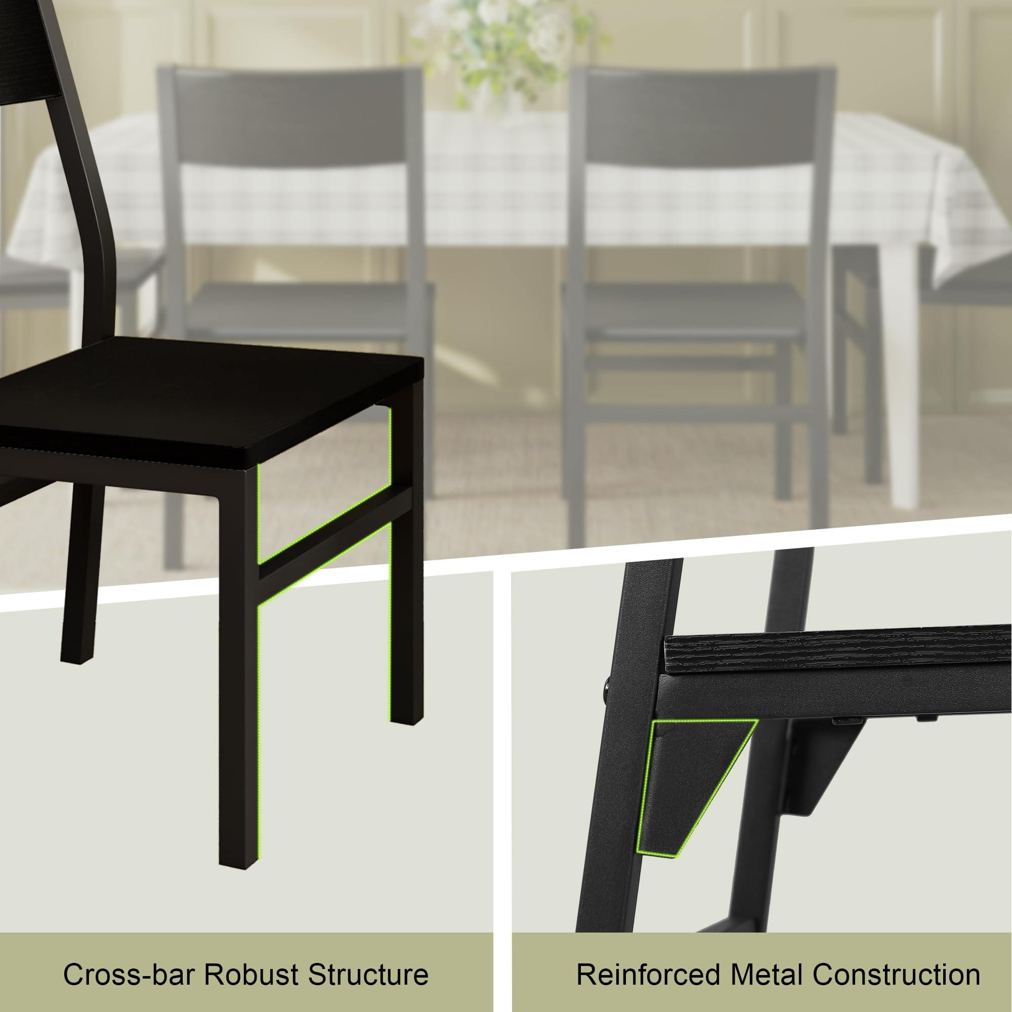 Modern Dining Chairs Set of 6 with Ergonomic Backrest