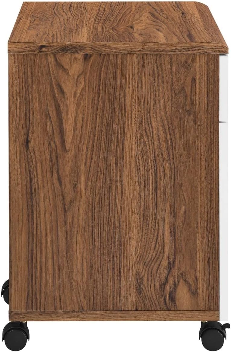 Modway Envision Mid-Century Modern, File Cabinet, Walnut White