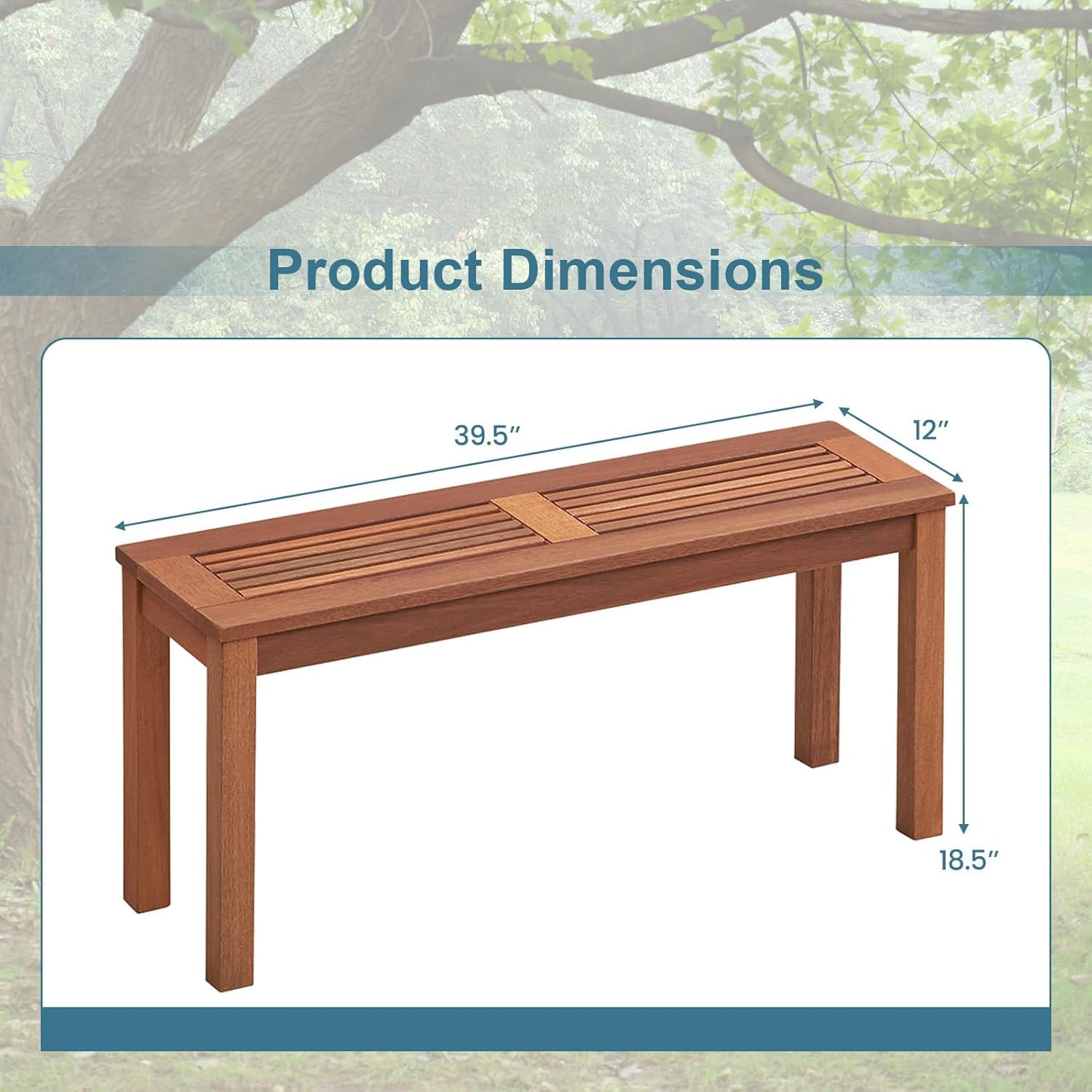 Wooden Outdoor Bench 2-Person